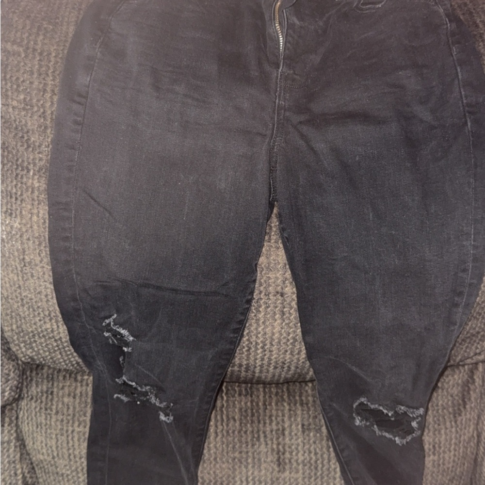 American Eagle Outfitters Black Skinny Distressed Jeans